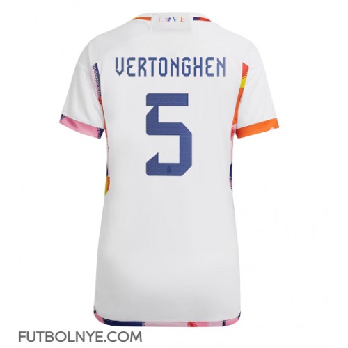 Camiseta Bélgica Jan Vertonghen #5 Visitante Equipación para mujer Mundial 2022 manga corta